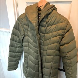 Patagonia women’s down jacket with hood